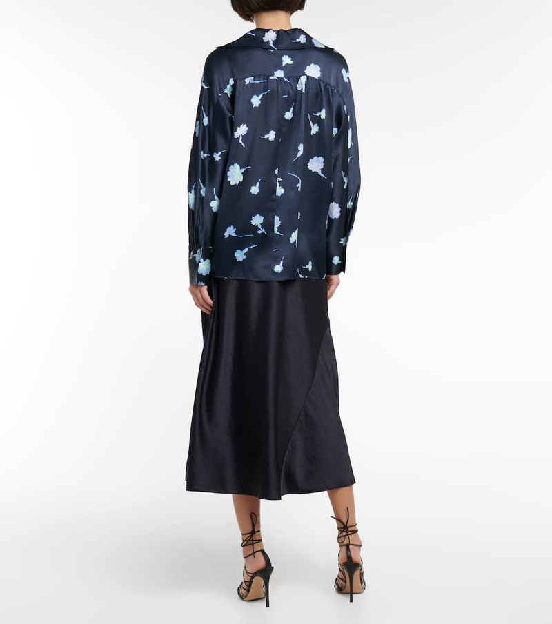 Floral V-neck silk blouse 3