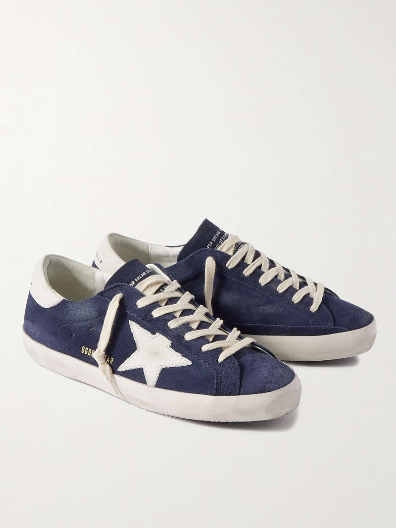 Super-Star Distressed Leather-Trimmed Suede Sneakers 4