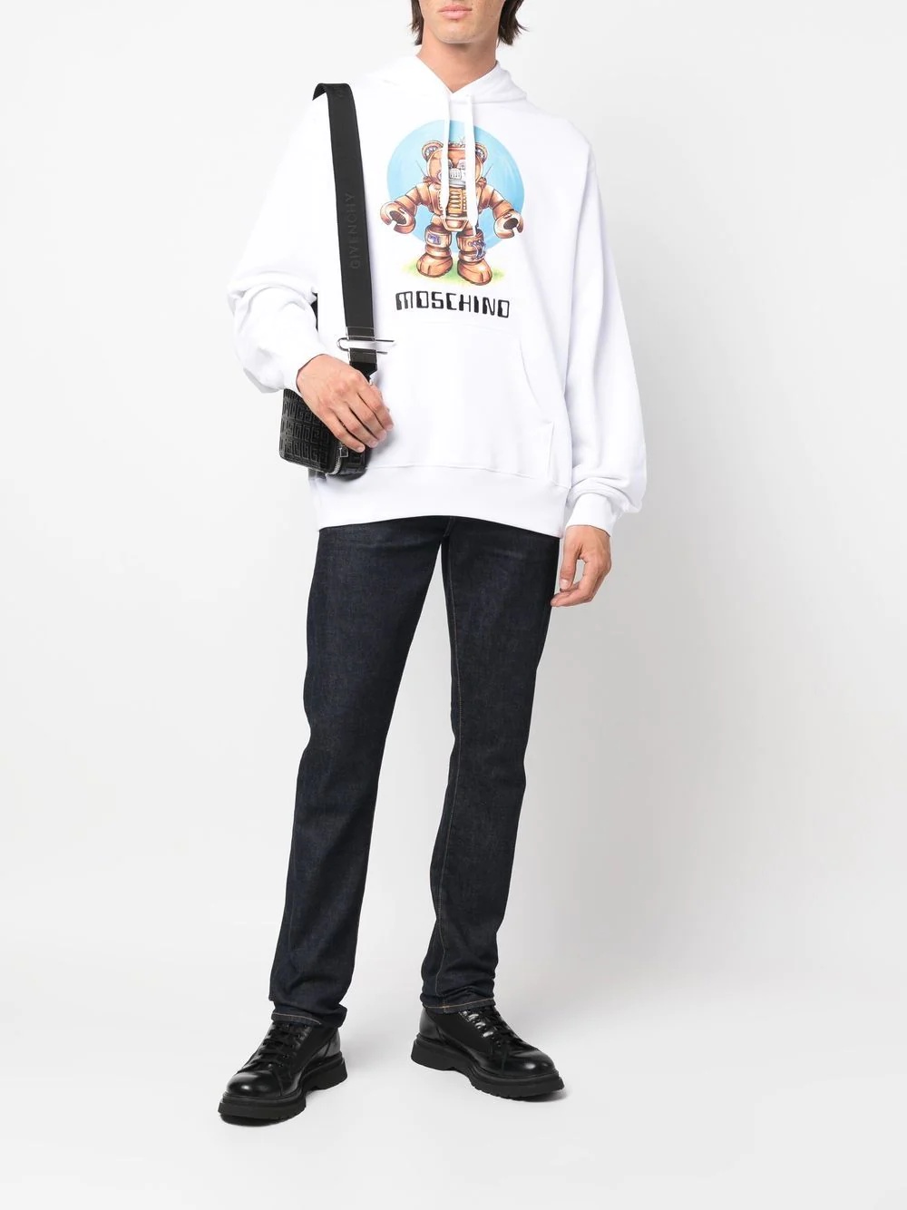 graphic-print organic cotton hoodie - 4