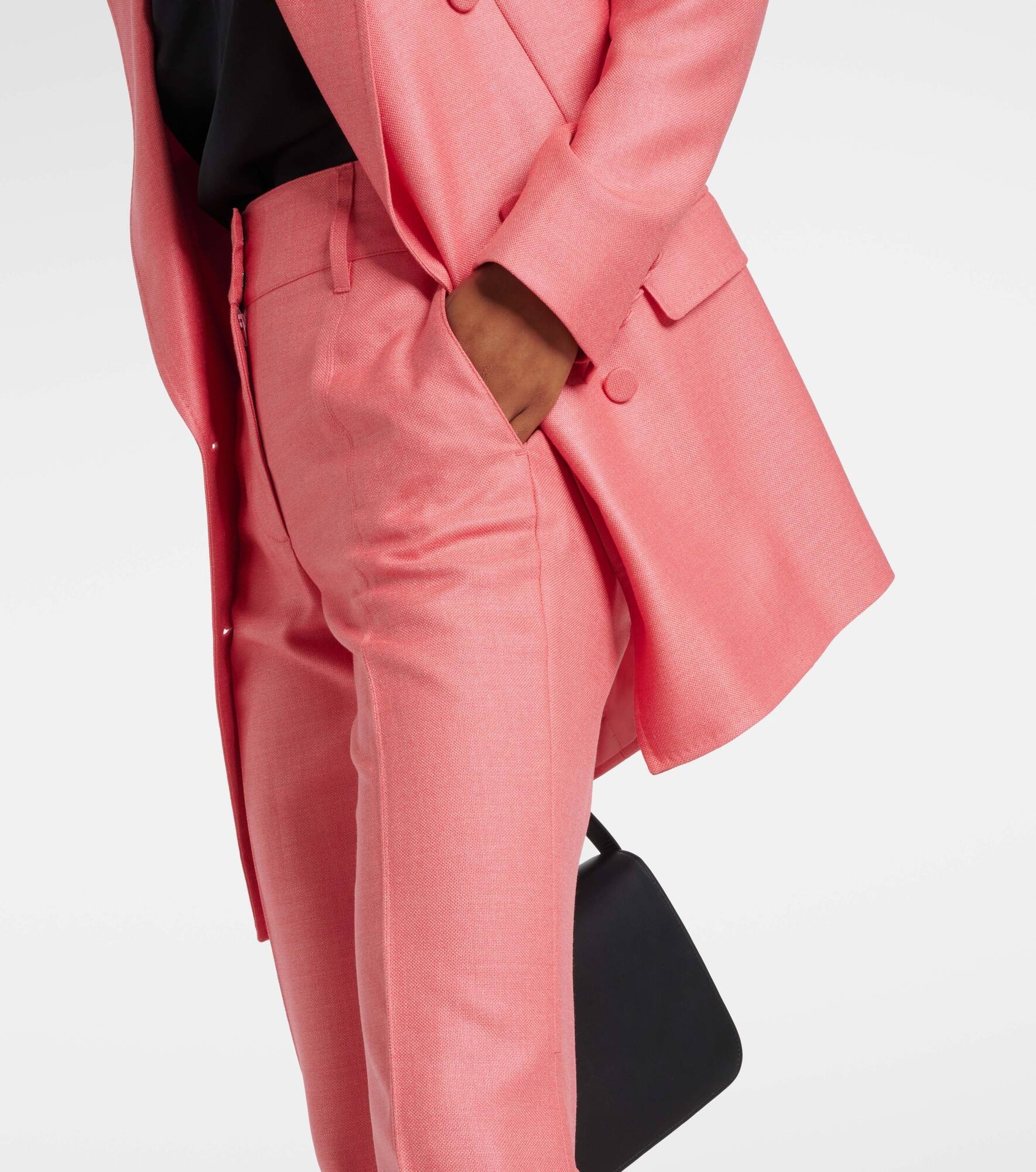 Rhein high-rise silk and wool flared pants - 6