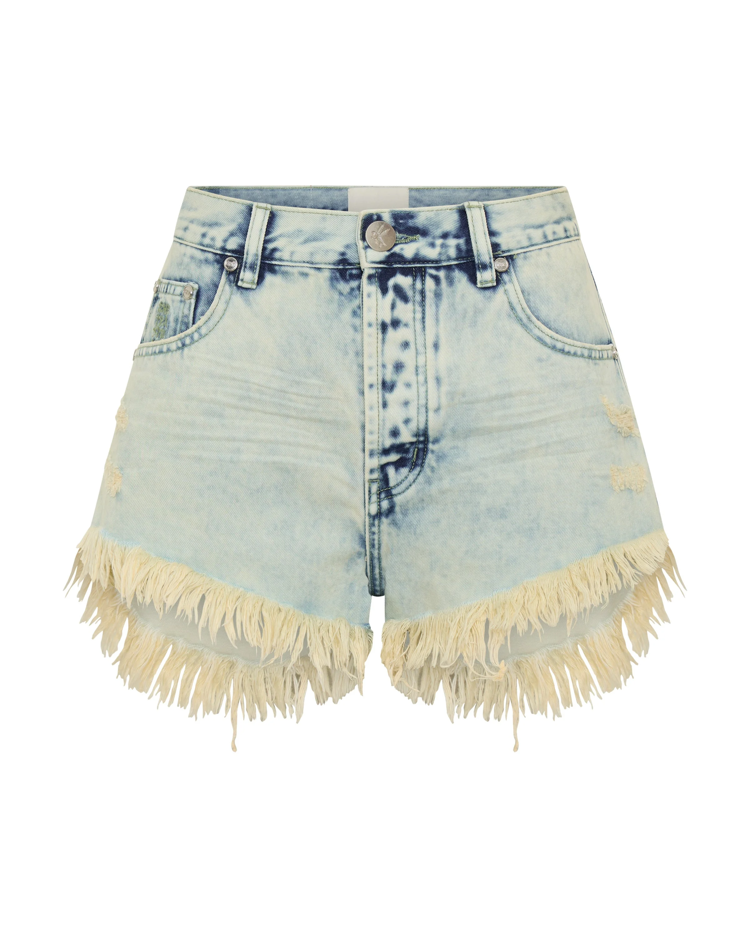 Outlaws Low Waist Mid Length Denim Shorts - Ambrosia Blue - 1