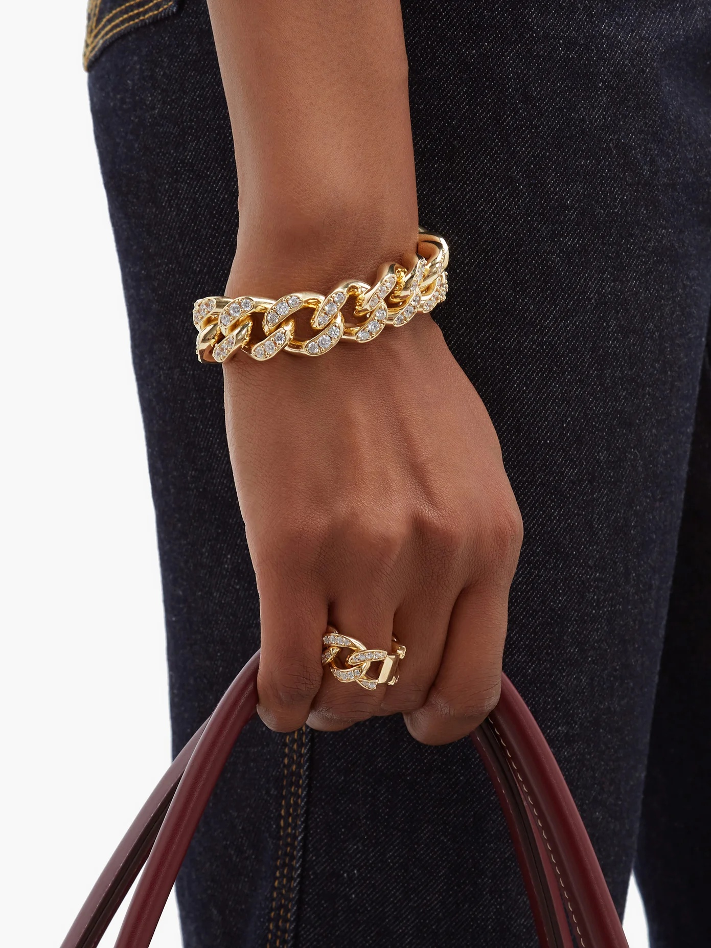 Pavé-crystal chain bracelet - 4