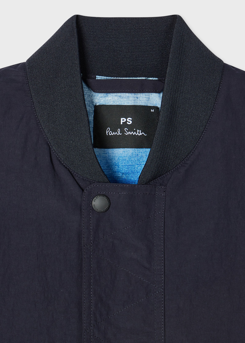 Paul Smith Navy Cotton-Blend Bomber Jacket outlook