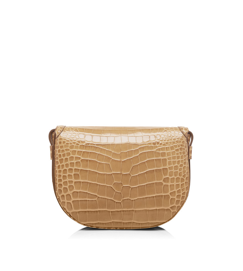 SHINY STAMPED CROCODILE LEATHER WALLIS CROSSBODY BAG 3