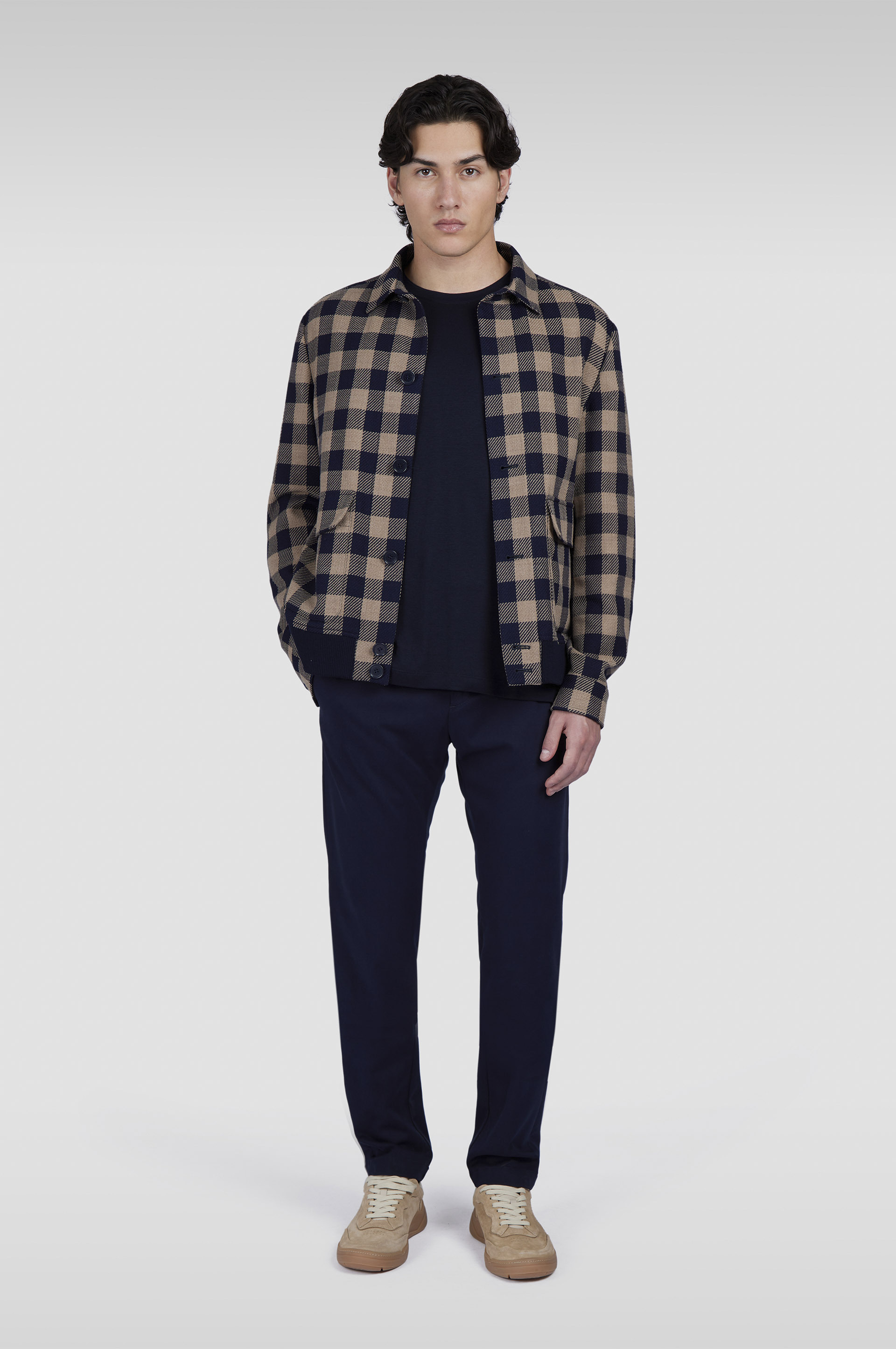 WOOL BLOUSON WITH CHECK PATTERN - 2