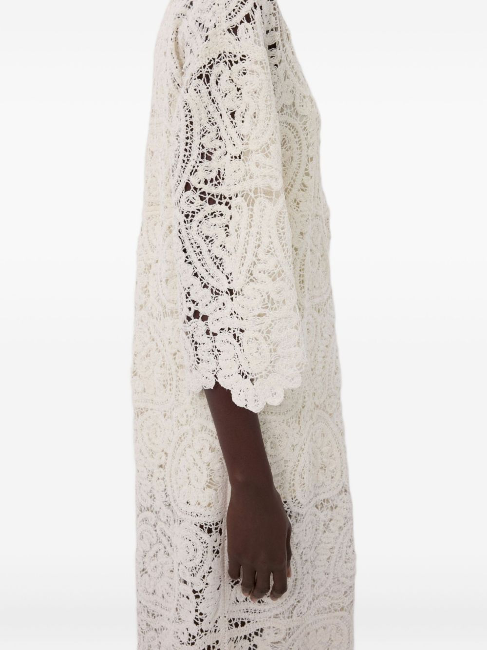 Ciko crochet-pattern three-quarter-sleeve maxi dress - 5