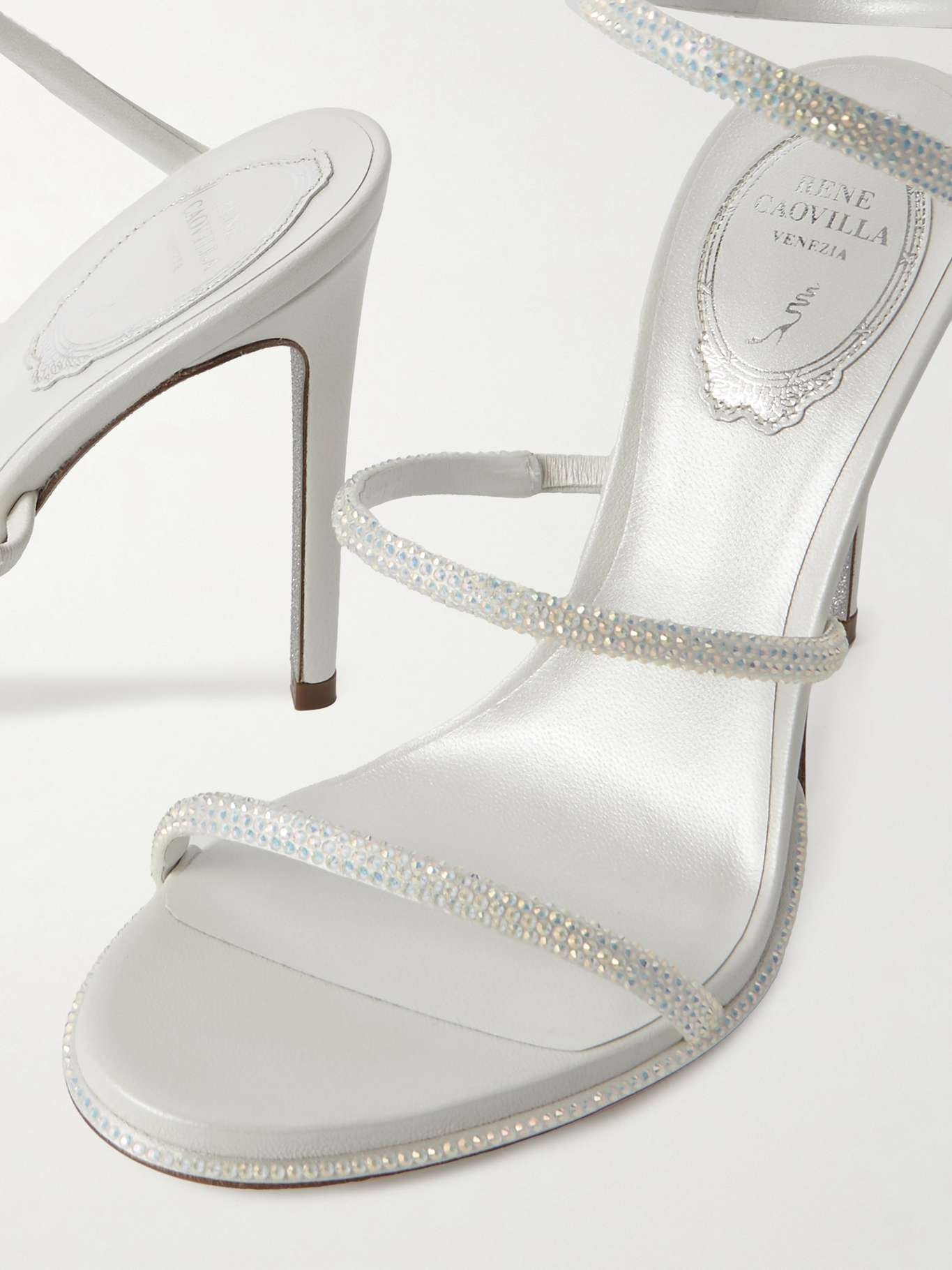 Cleo crystal-embellished satin sandals White - 4