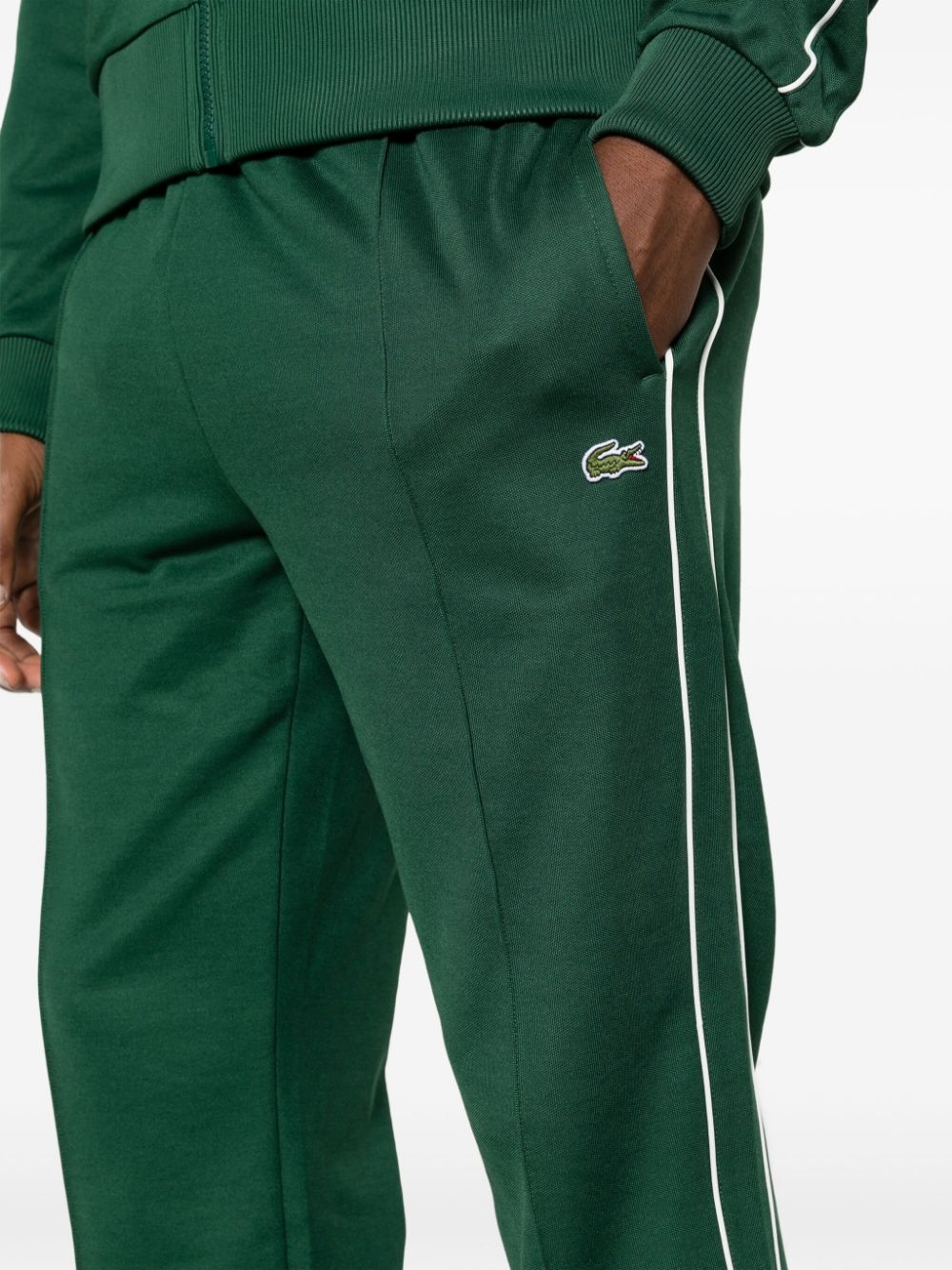 crocodile logo-patch piquÃ© track pants - 7
