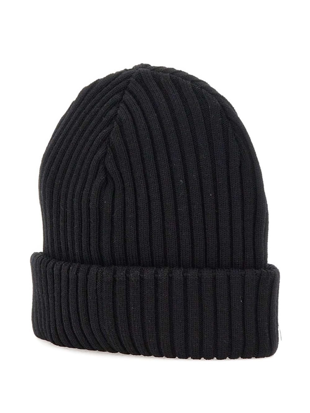 ribbed logo-label beanie - 2
