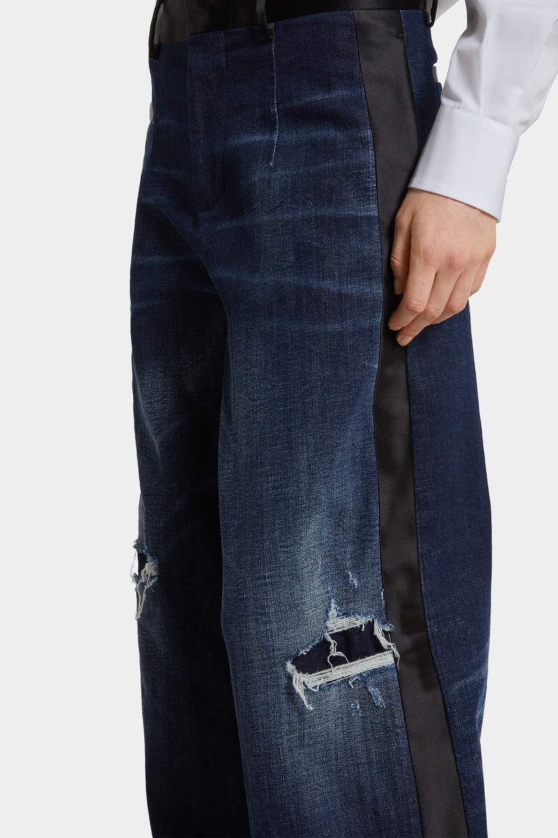 DARK RIPPED TUXEDO PANT - 5
