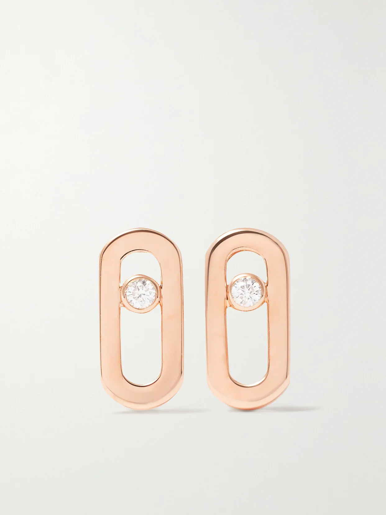 Move Uno 18-karat Rose Gold Diamond Earrings - 1