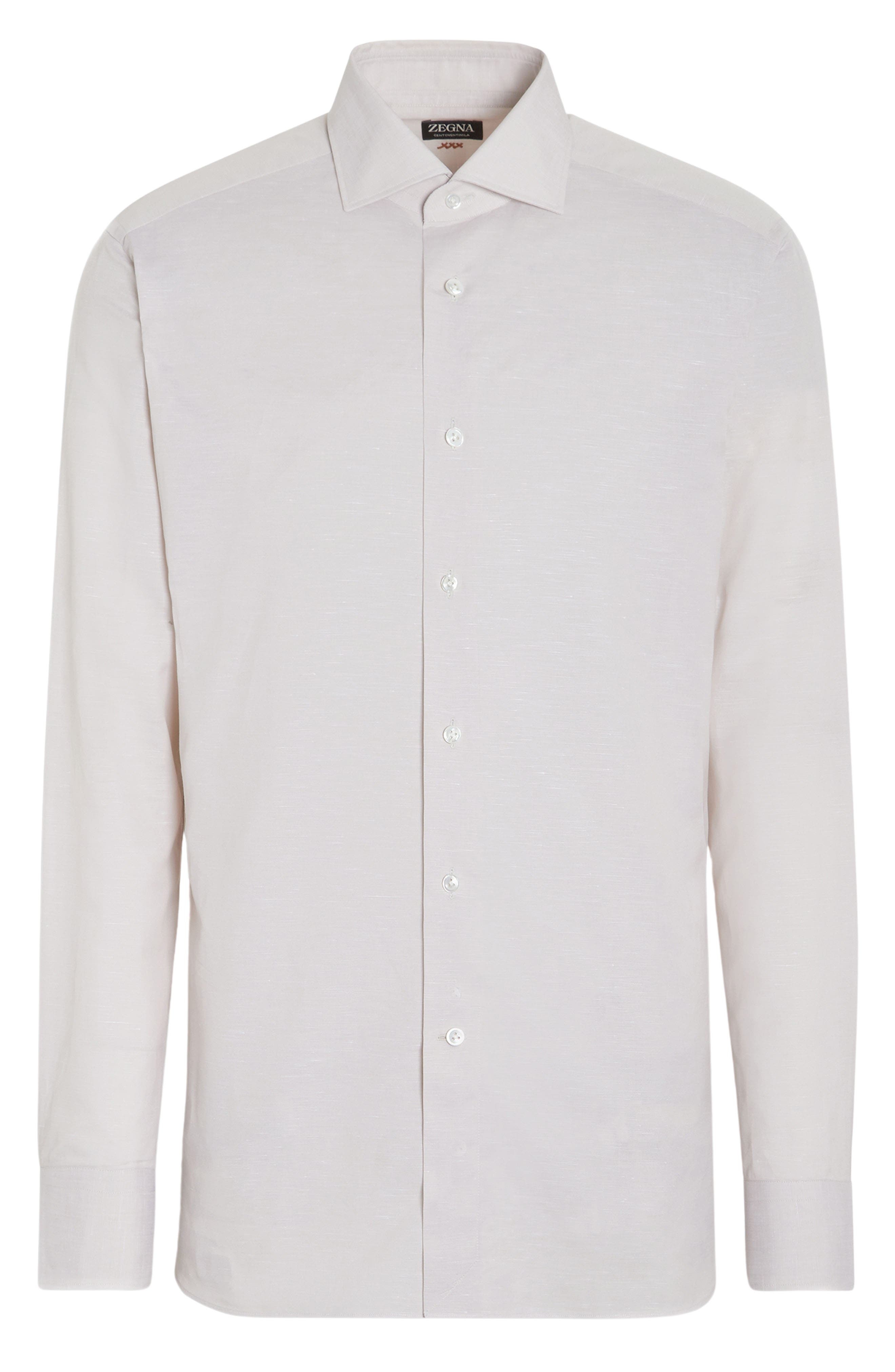 Couture Cotton & Linen Button-Up Shirt - 4