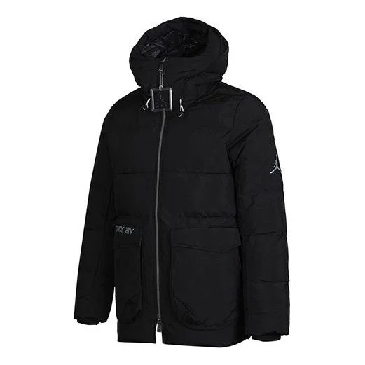 Air Jordan Casual Sports hooded Stay Warm Down Jacket Black CK6662-010 - 1