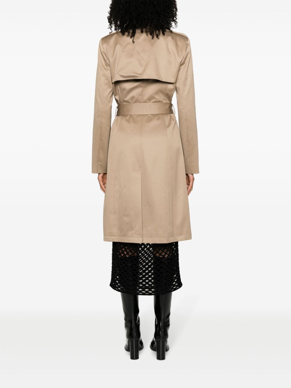 double-breasted cotton trench coat - 4