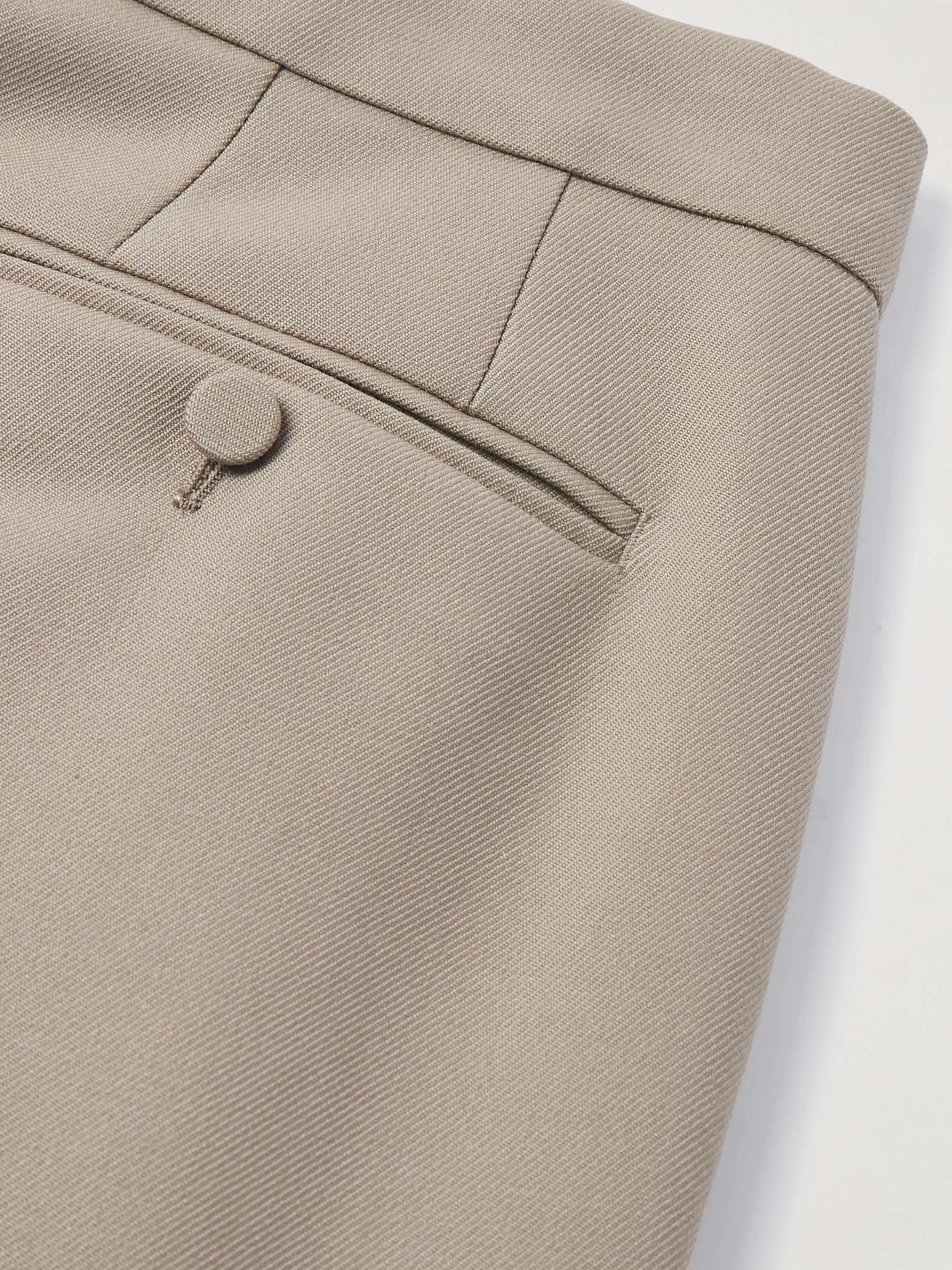 Wide-Leg Pleated Wool-Gabardine Trousers - 5