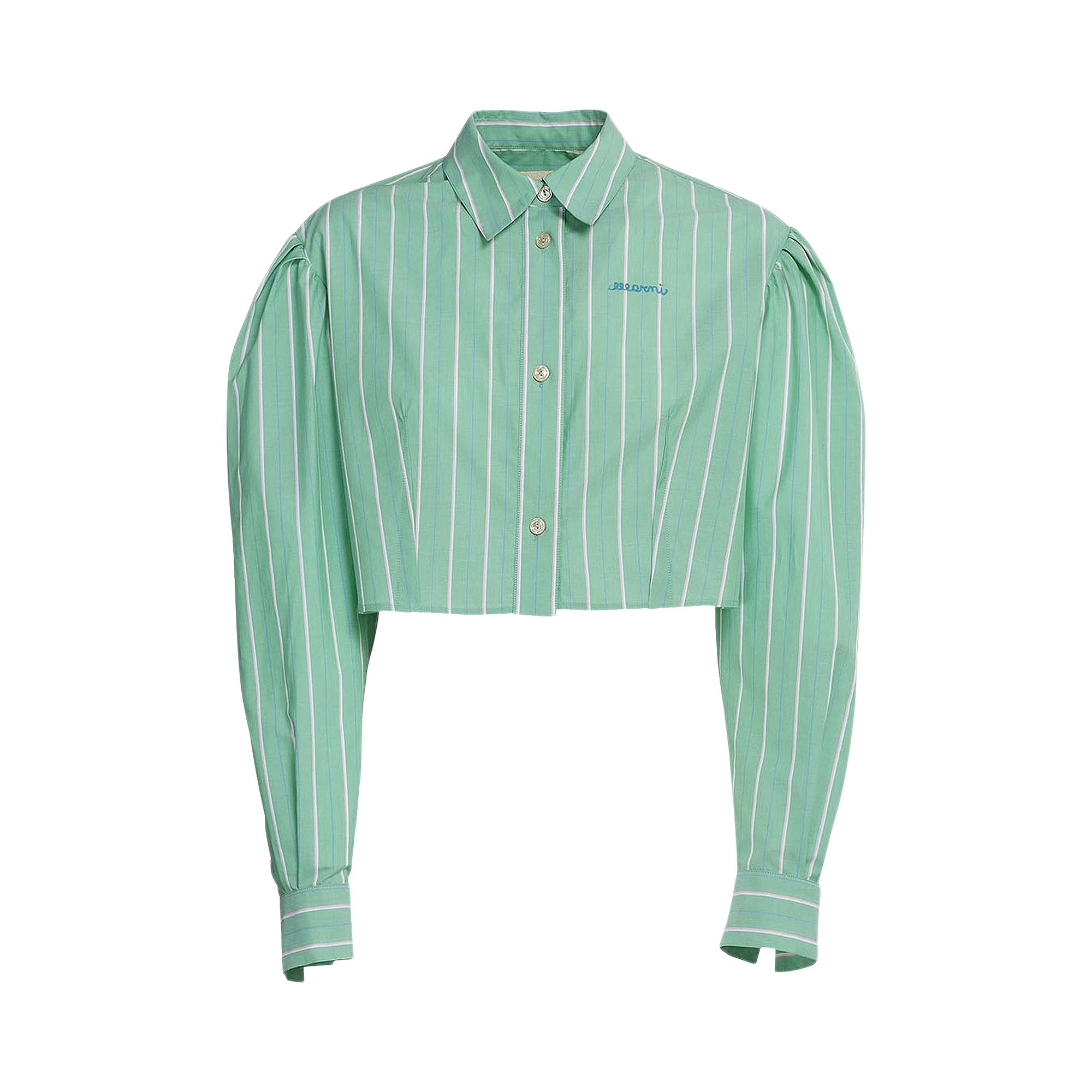 Marni Cropped Box Long-Sleeve Button Down 'Millet' - 1