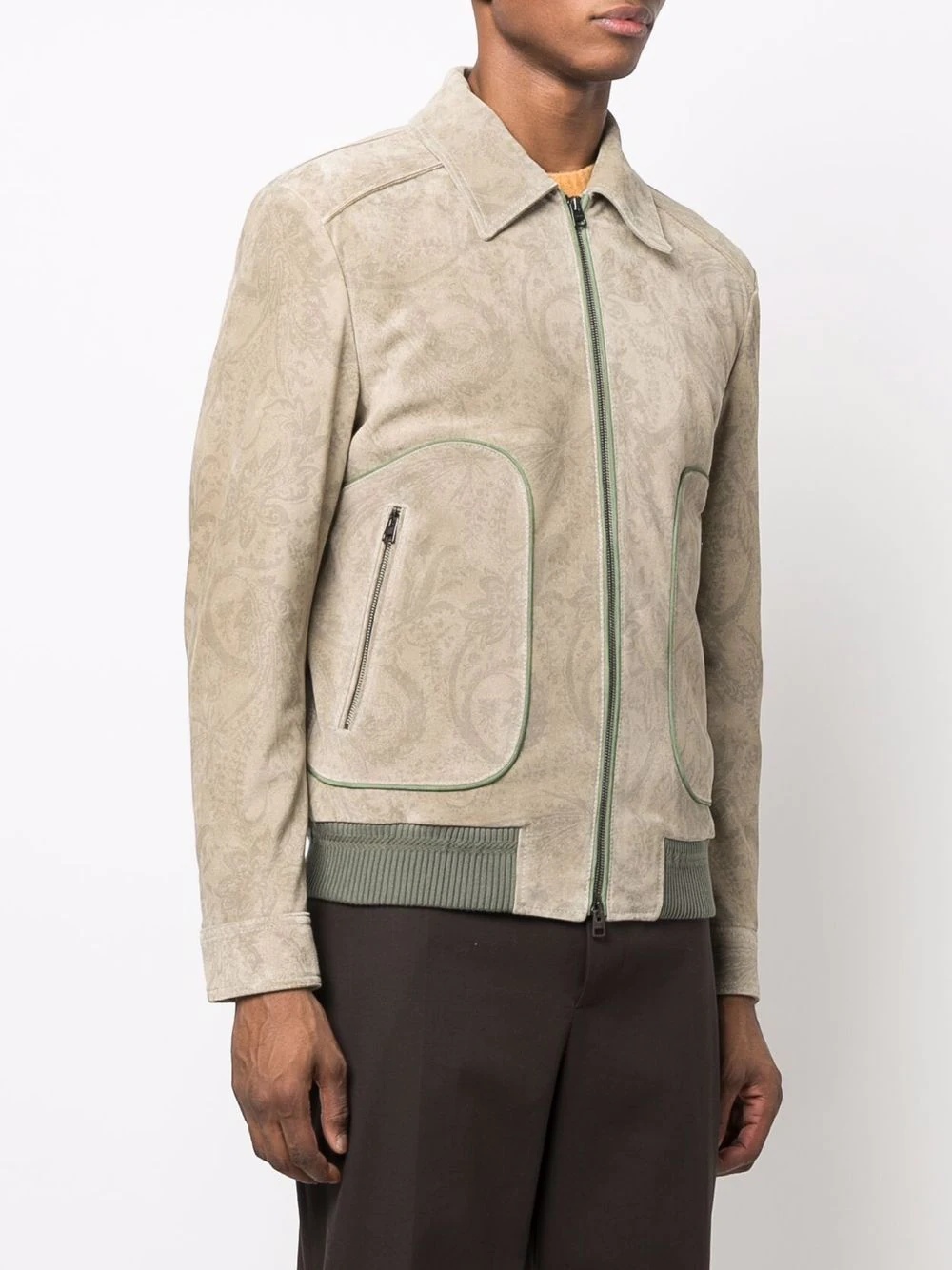 paisley jacquard bomber jacket - 3