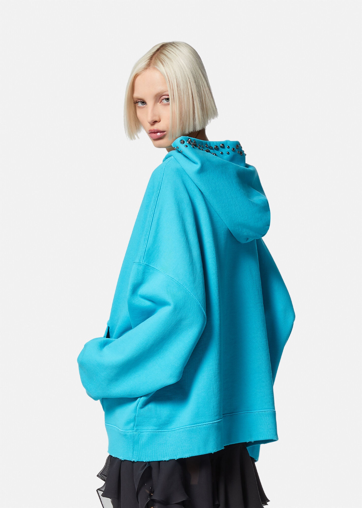 Studded Distressed Logo Hoodie - 4