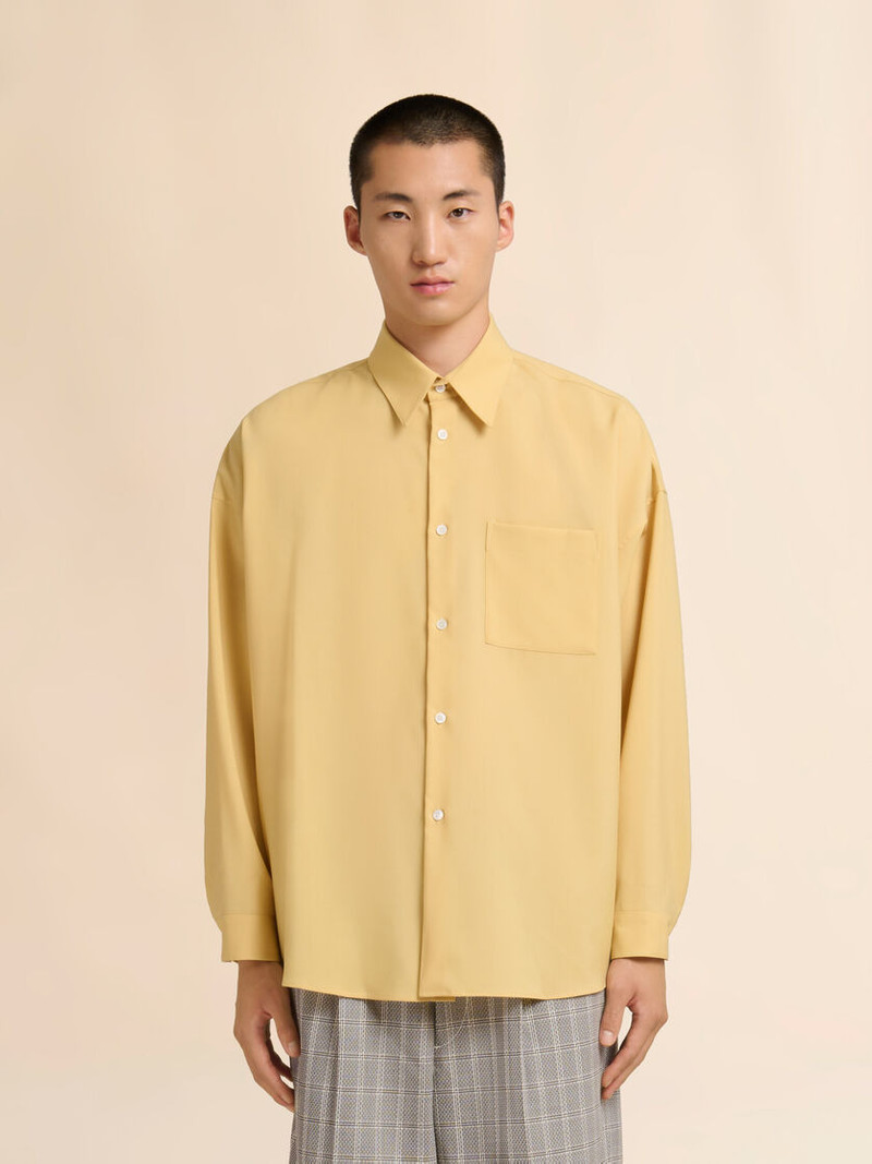 Marni YELLOW TROPICAL WOOL LONG-SLEEVED SHIRT outlook