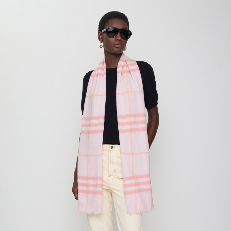 Wide Check Wool Scarf 3