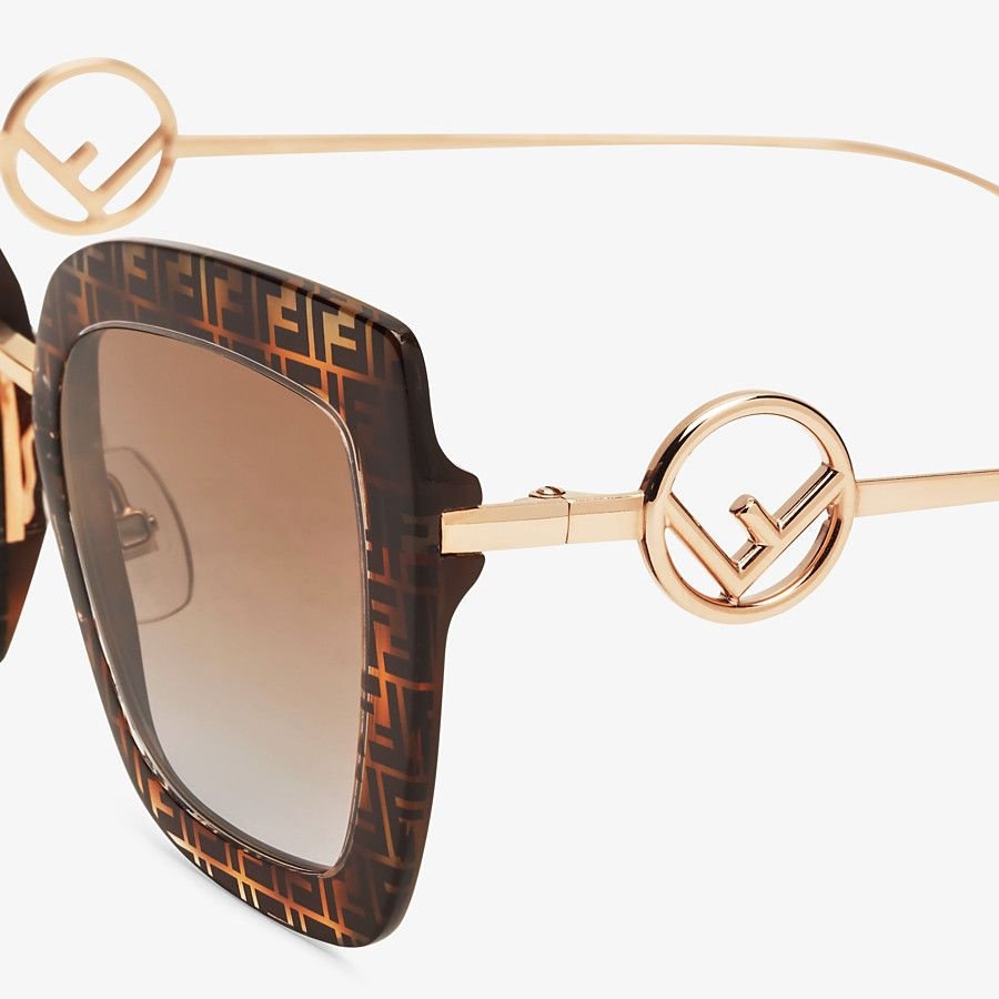 FF Havana acetate and metal sunglasses - 3