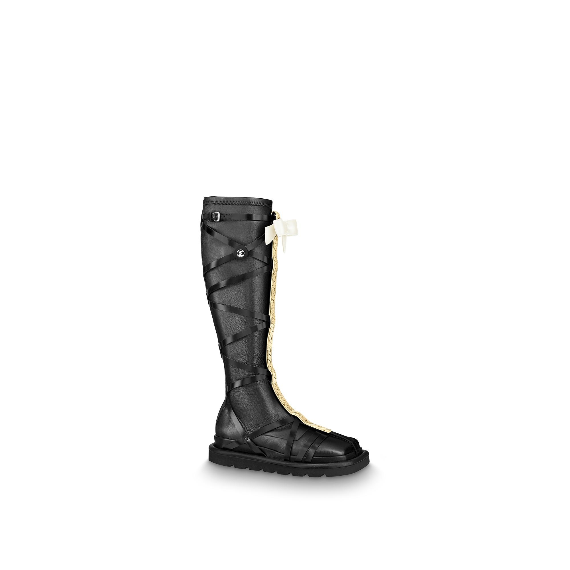 Square Pillow Flat High Boot - 1
