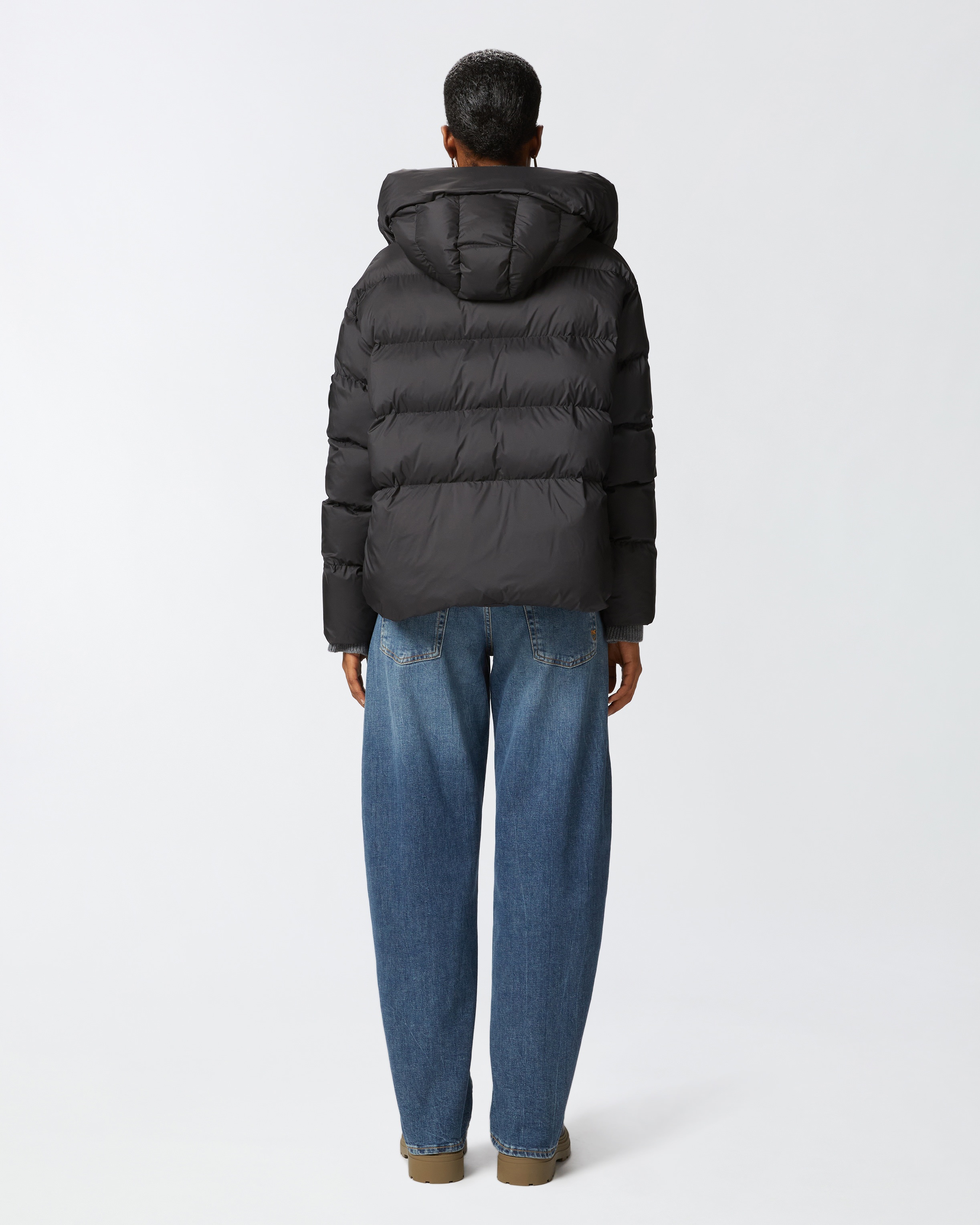 PADDED DOWN JACKET WITH HIGH WRAP-AROUND COLLAR - 4