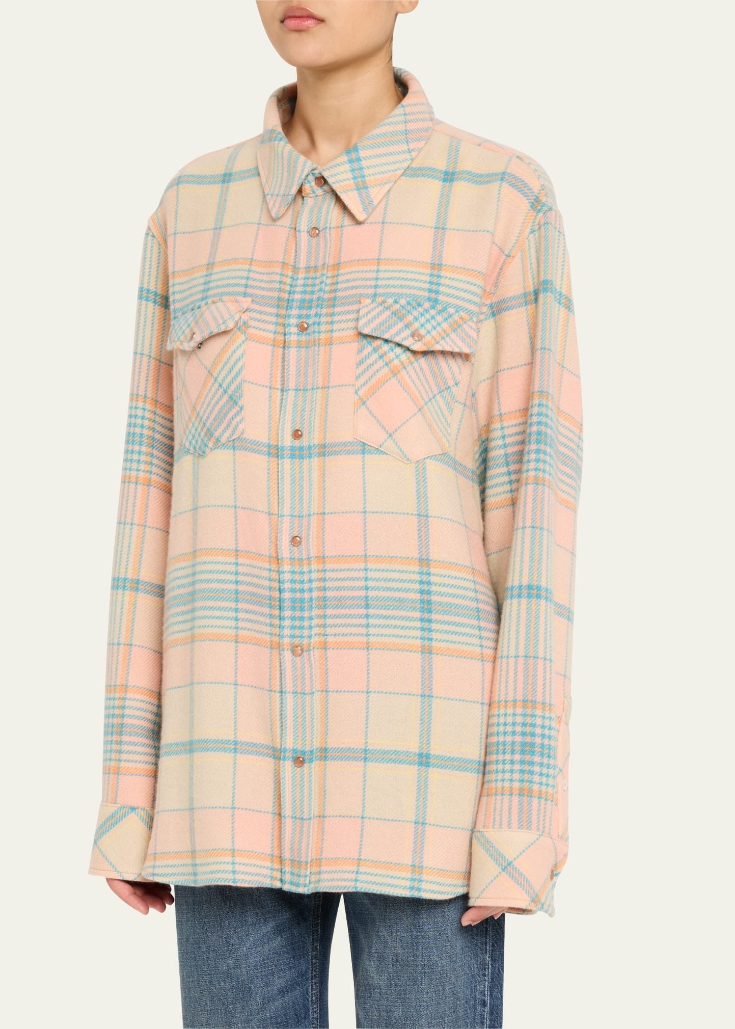 Lover Tartan Cashmere Shirt - 4