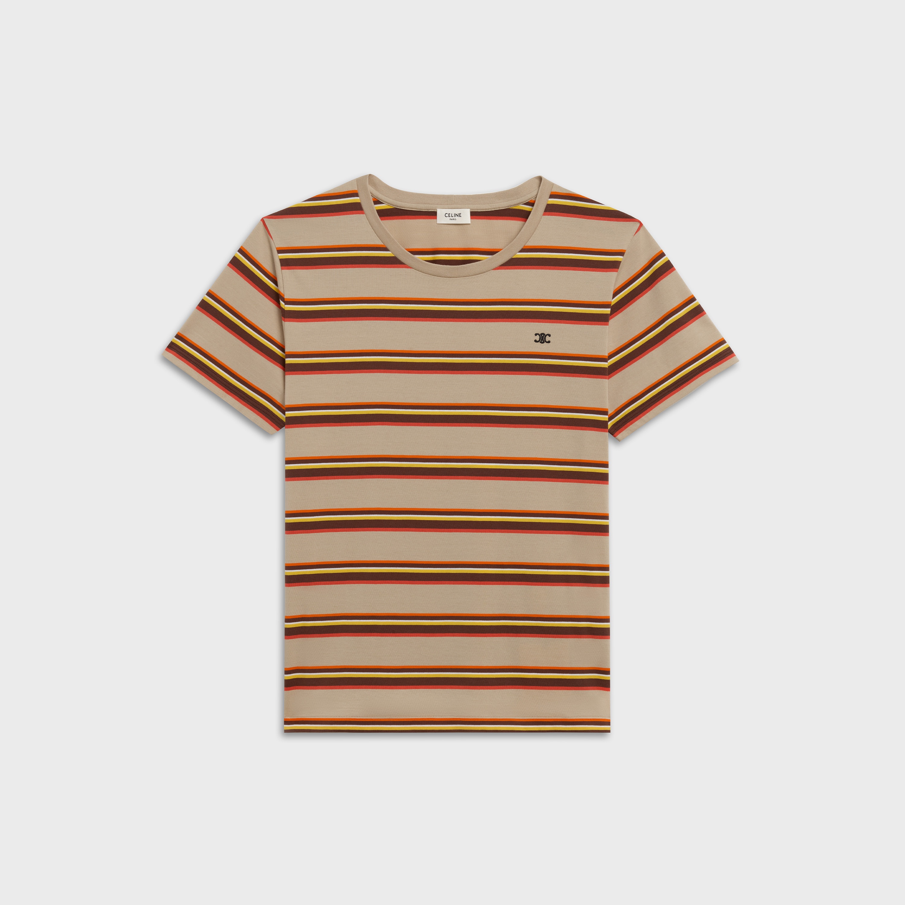 EMBROIDERED T-SHIRT IN STRIPED JERSEY - 1