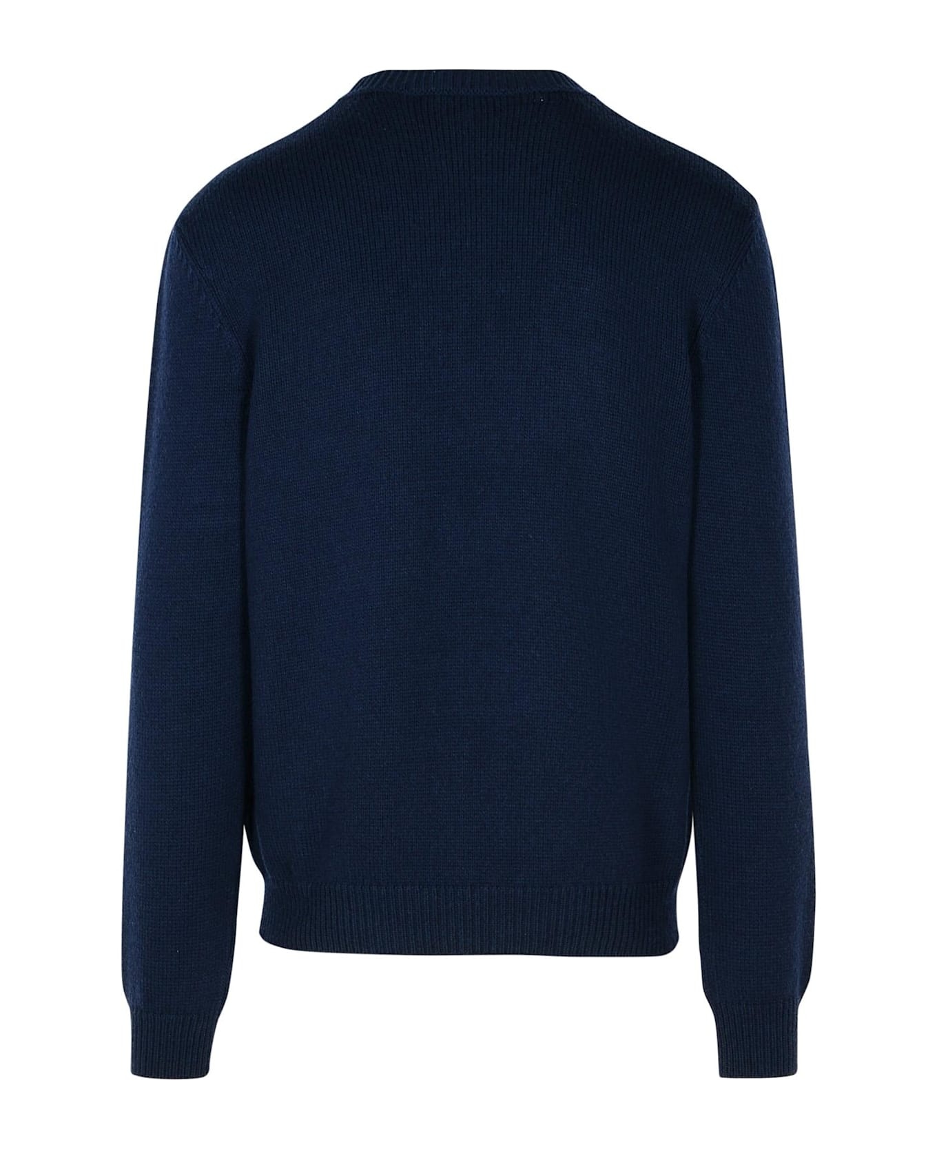 Blue Merino Wool Blend Sweater - 3