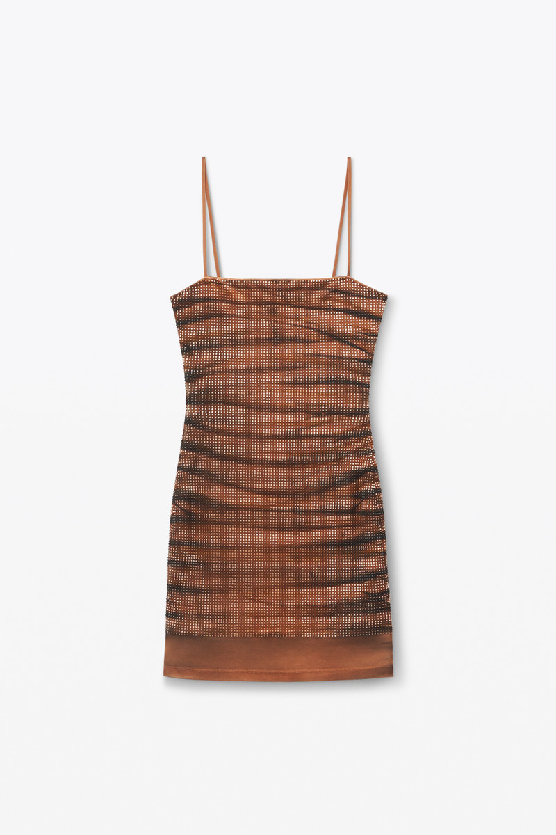 Ruched Cami Minidress in Crystal Hotfix - 1