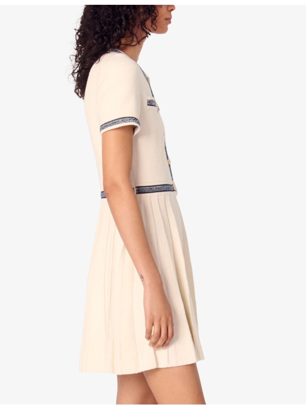 Pleated Knitted Mini Dress - 3