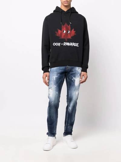 DSQUARED2 maple leaf logo hoodie outlook