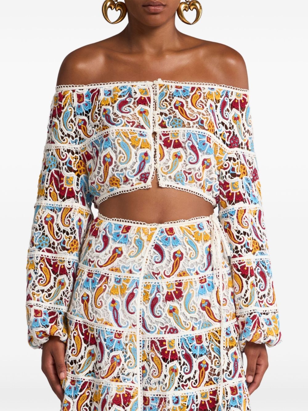 paisley-macramé top - 3