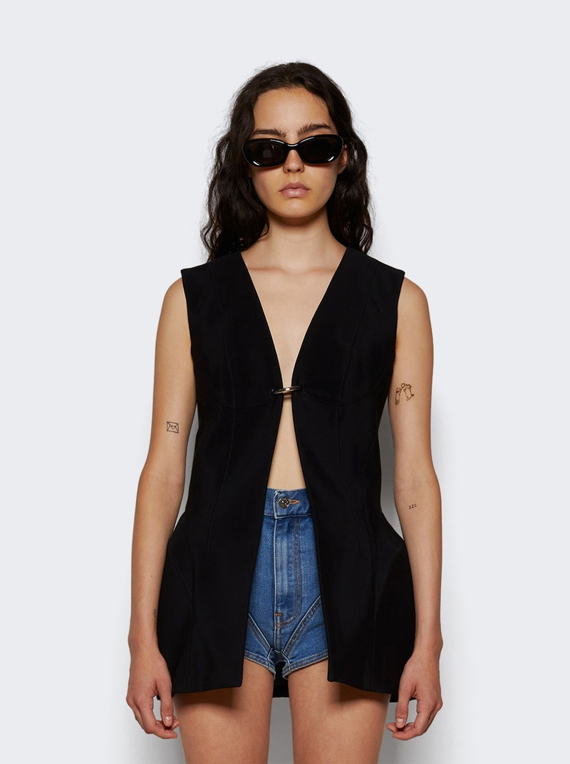 Corseted Pierced Vest Black 3