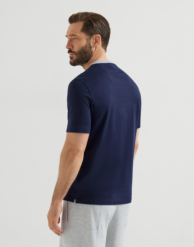 Brunello Cucinelli Cotton jersey T-shirt with print outlook