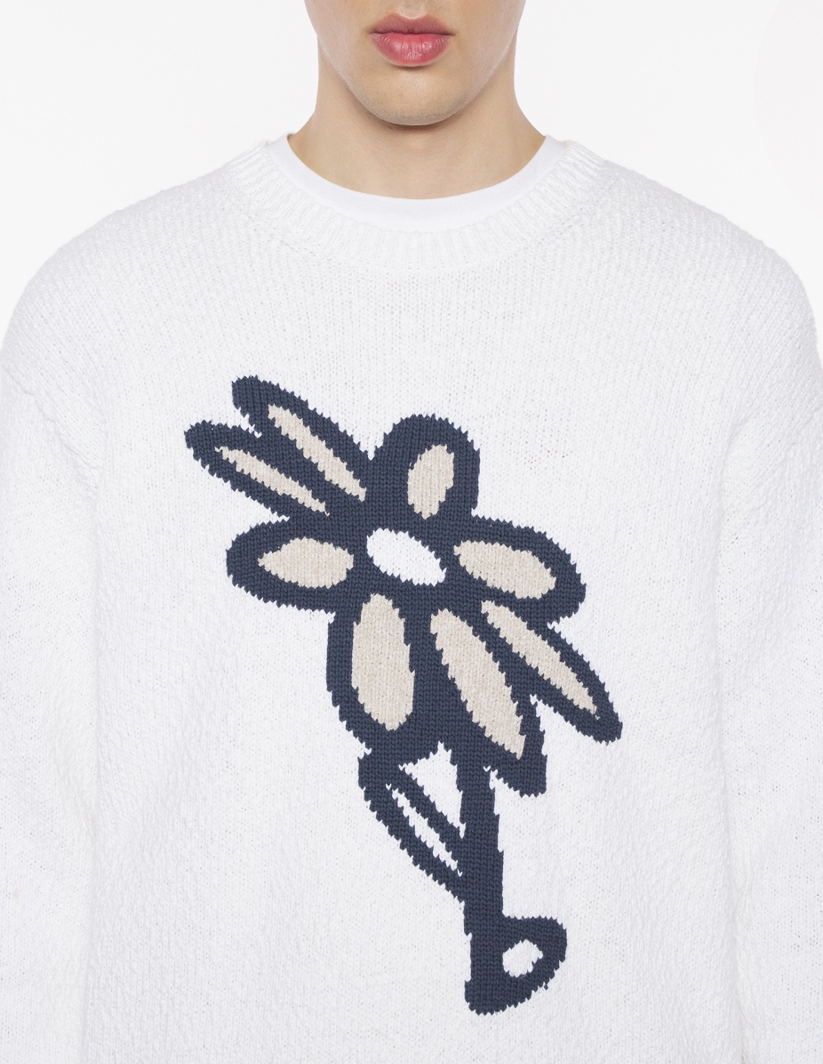 ABSTRACT DAISY INTARSIA JUMPER - 4