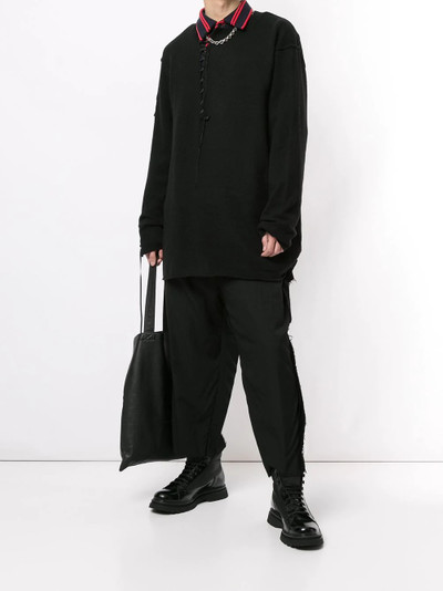 Yohji Yamamoto lace-up detail jumper outlook