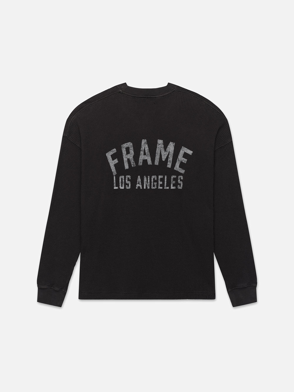 Waffle Textured Jersey Long Sleeve in Washed Black - 2