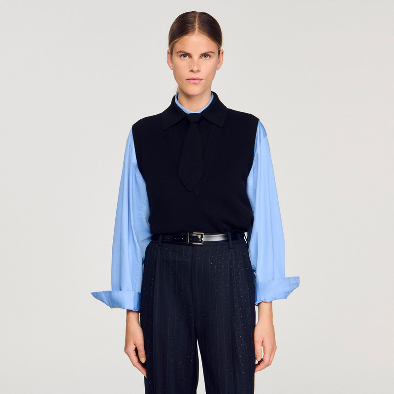 DETACHABLE TIE-NECK SWEATER 5