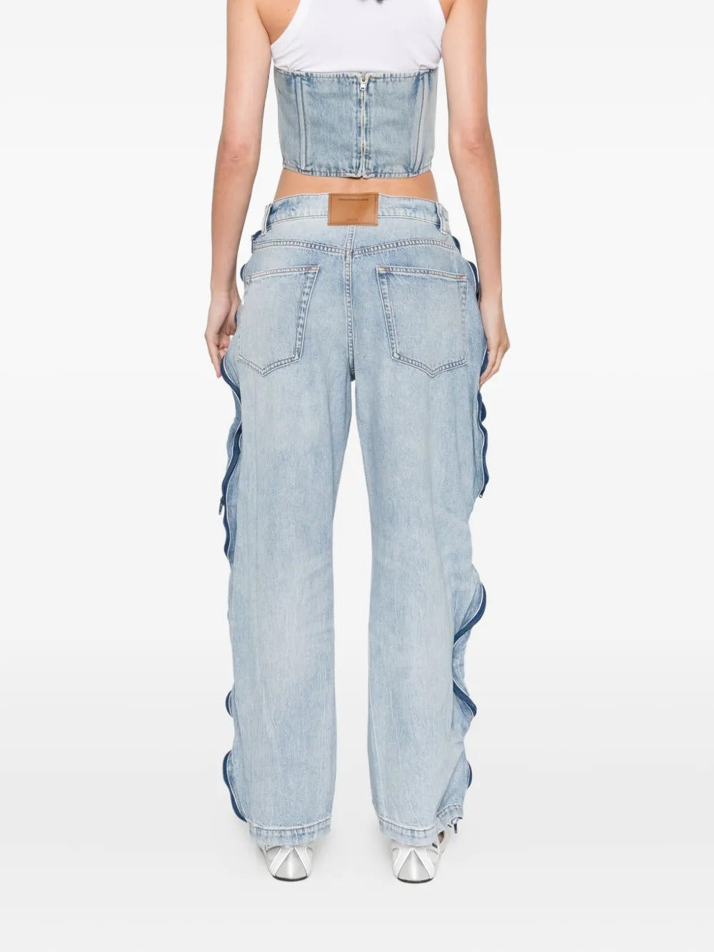 ALEXANDER WANG - Women Basketball Mesh Curved Zipper Pant - 4