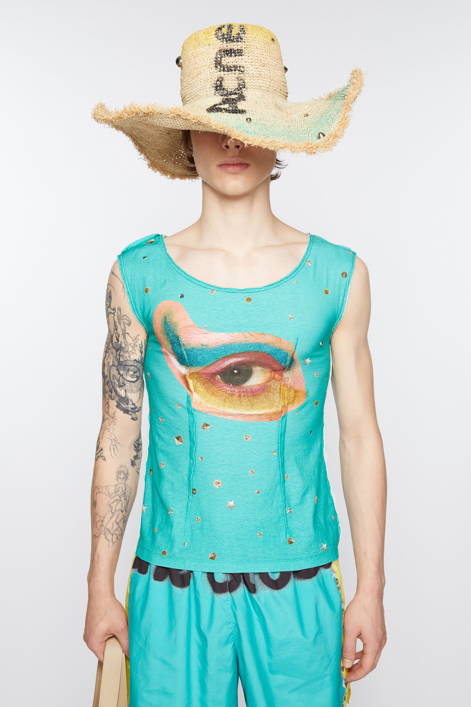 Printed tank top - Emerald green - 2