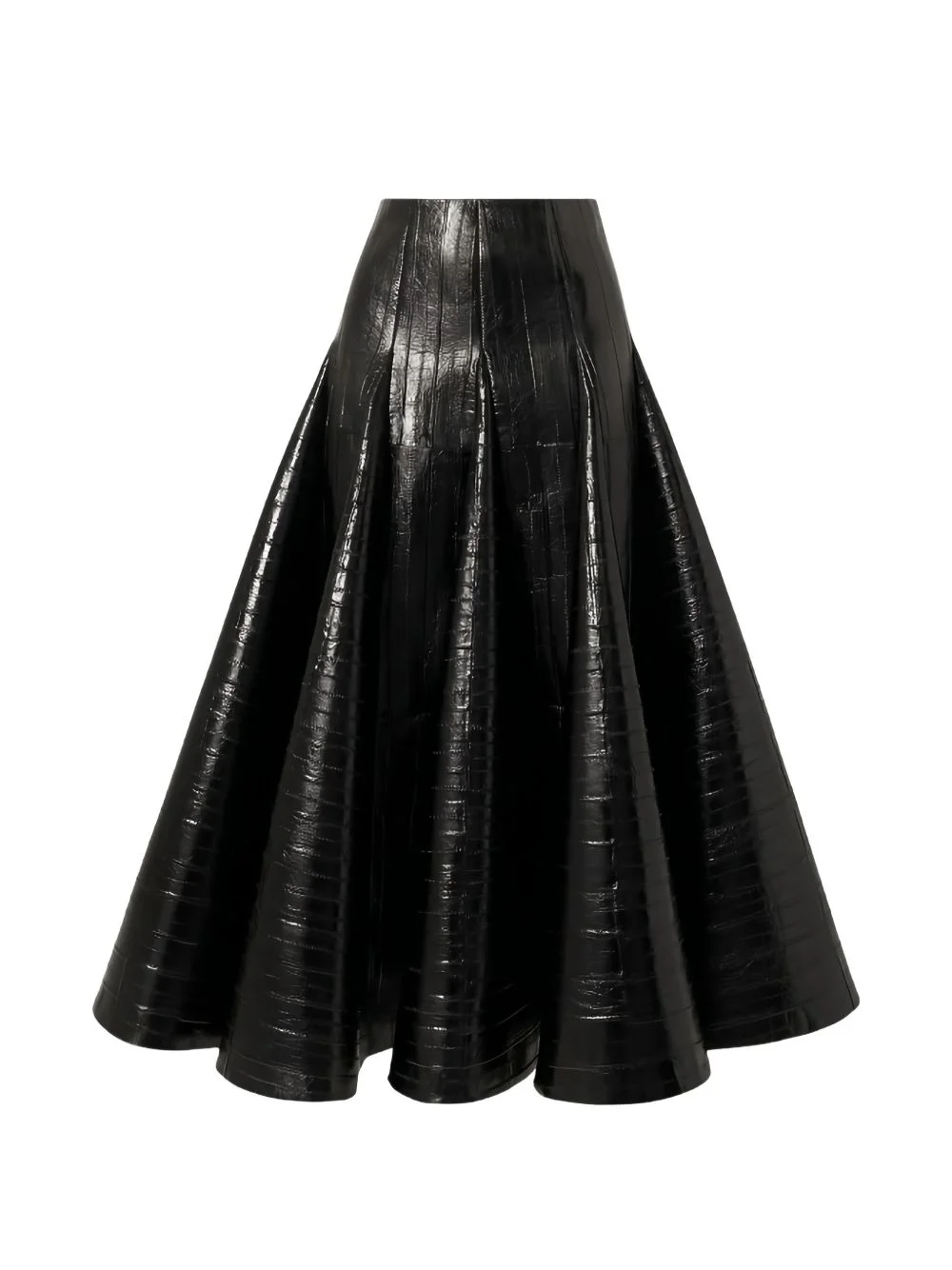 crocodile-effect A-line skirt - 1