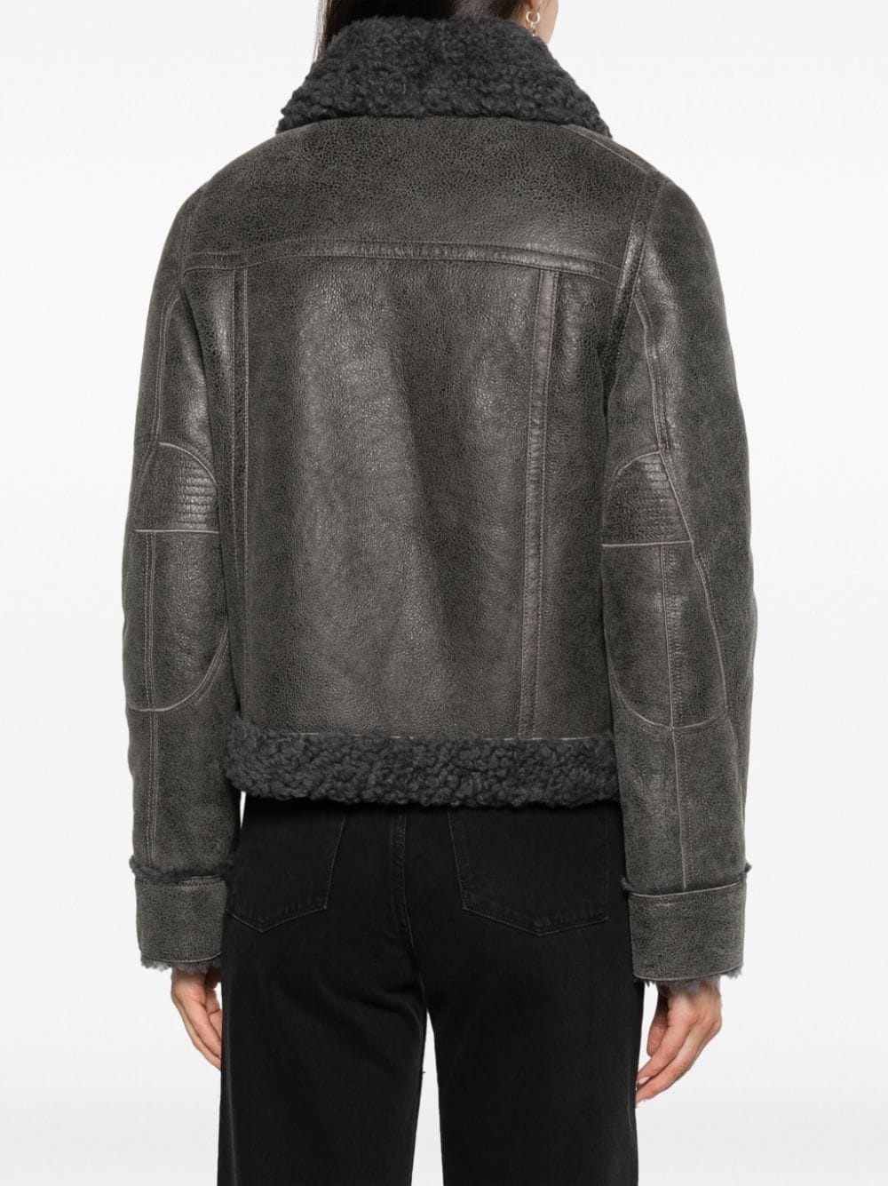 Kade shearling-trim leather jacket - 4