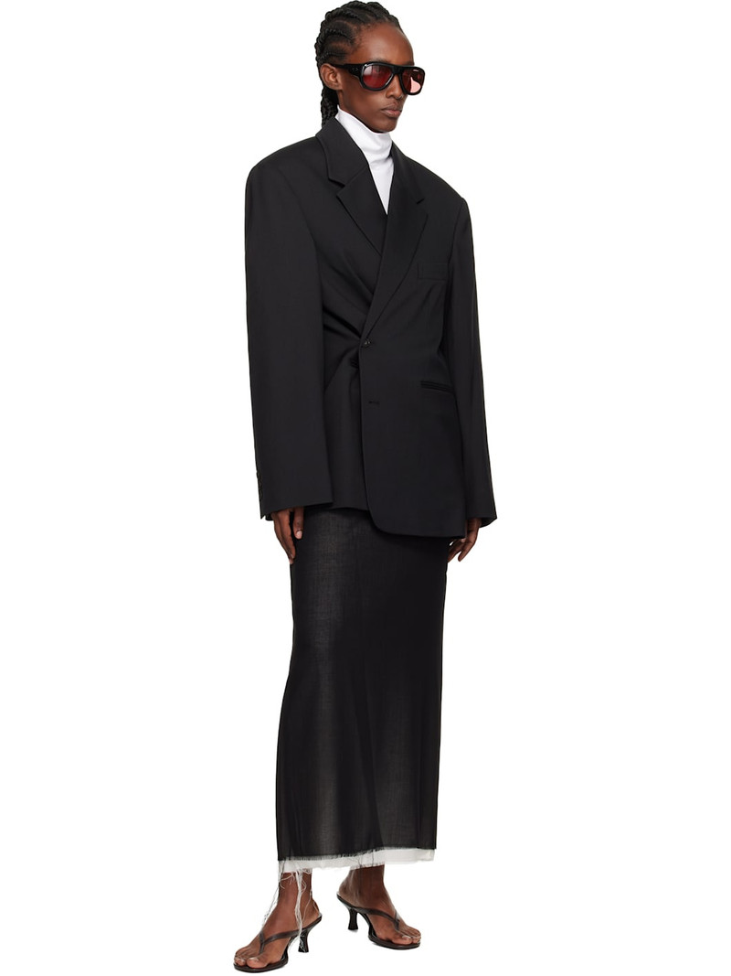 The Frankie Shop Black Crosby Wrap Blazer outlook
