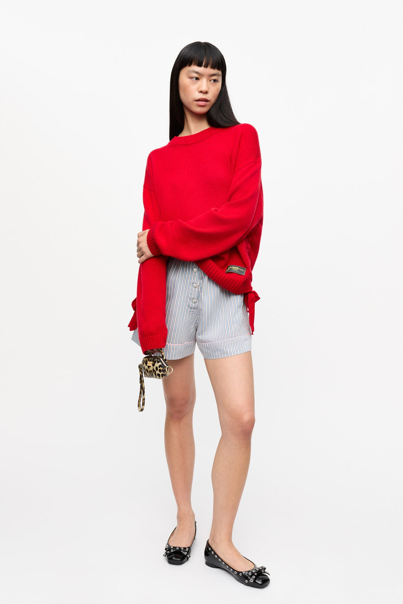 GANNI RED FUTURE WOOL MIX OVERSIZED SWEATER outlook