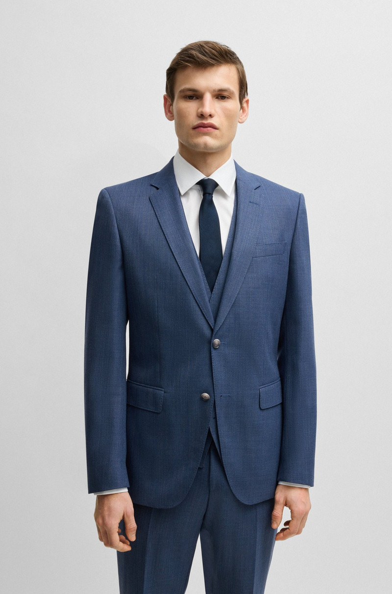 SLIM-FIT THREE-PIECE SUIT IN PATTERNED WOOL 2