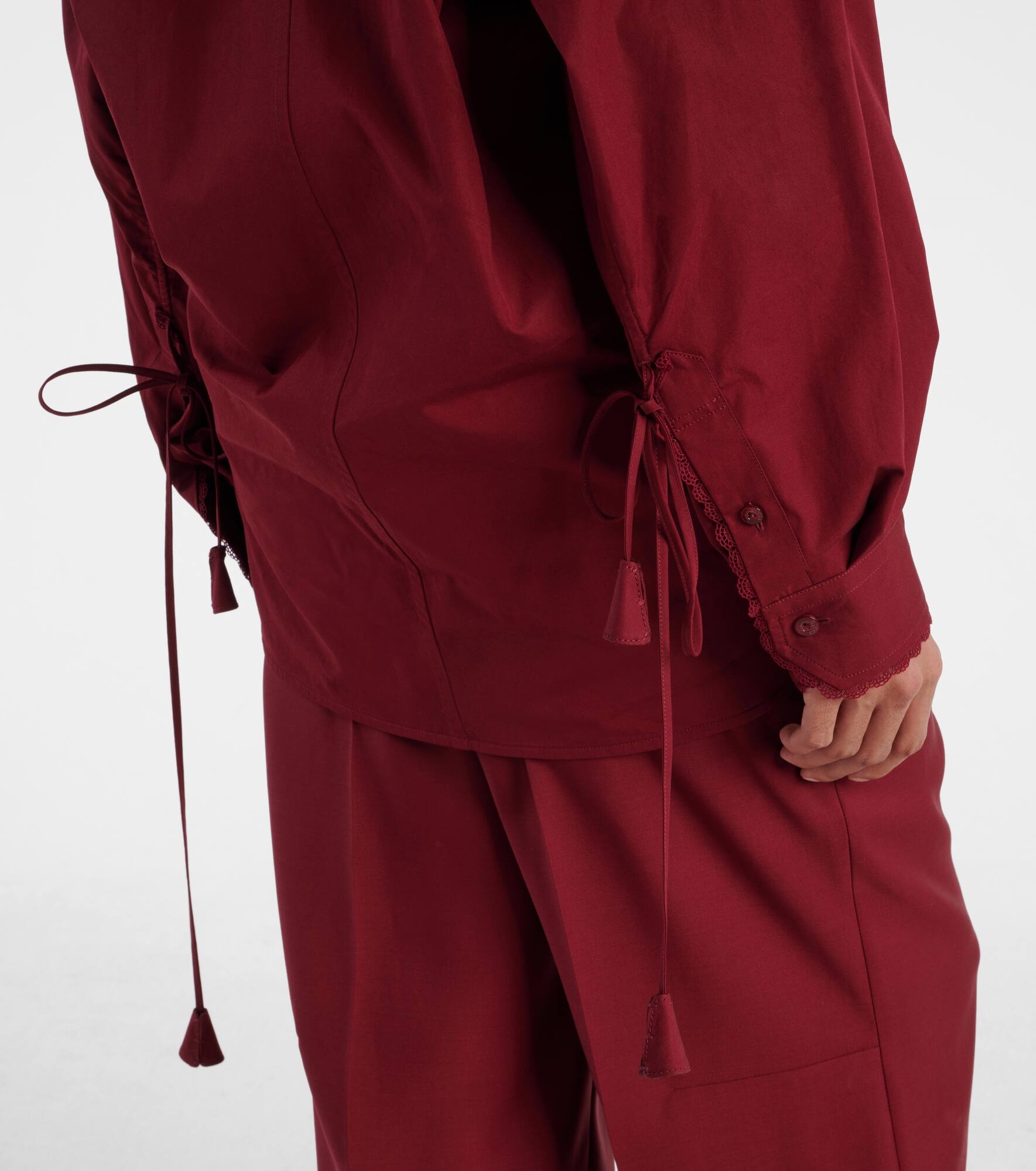 Lace-trimmed cotton poplin shirt - 6