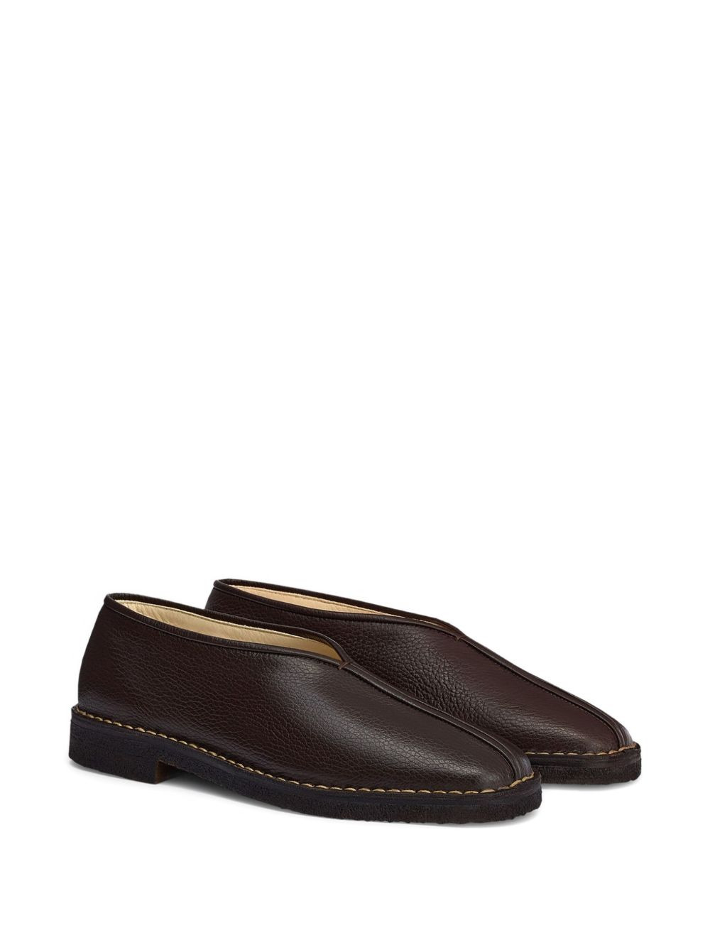 piped square-toe loafers - 2