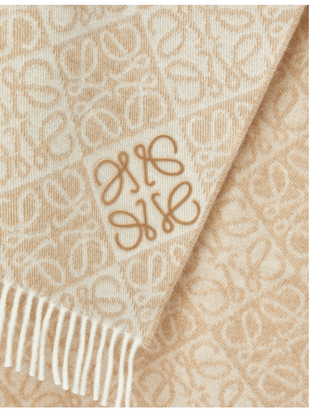 Anagram-pattern wool and cashmere-blend scarf - 3